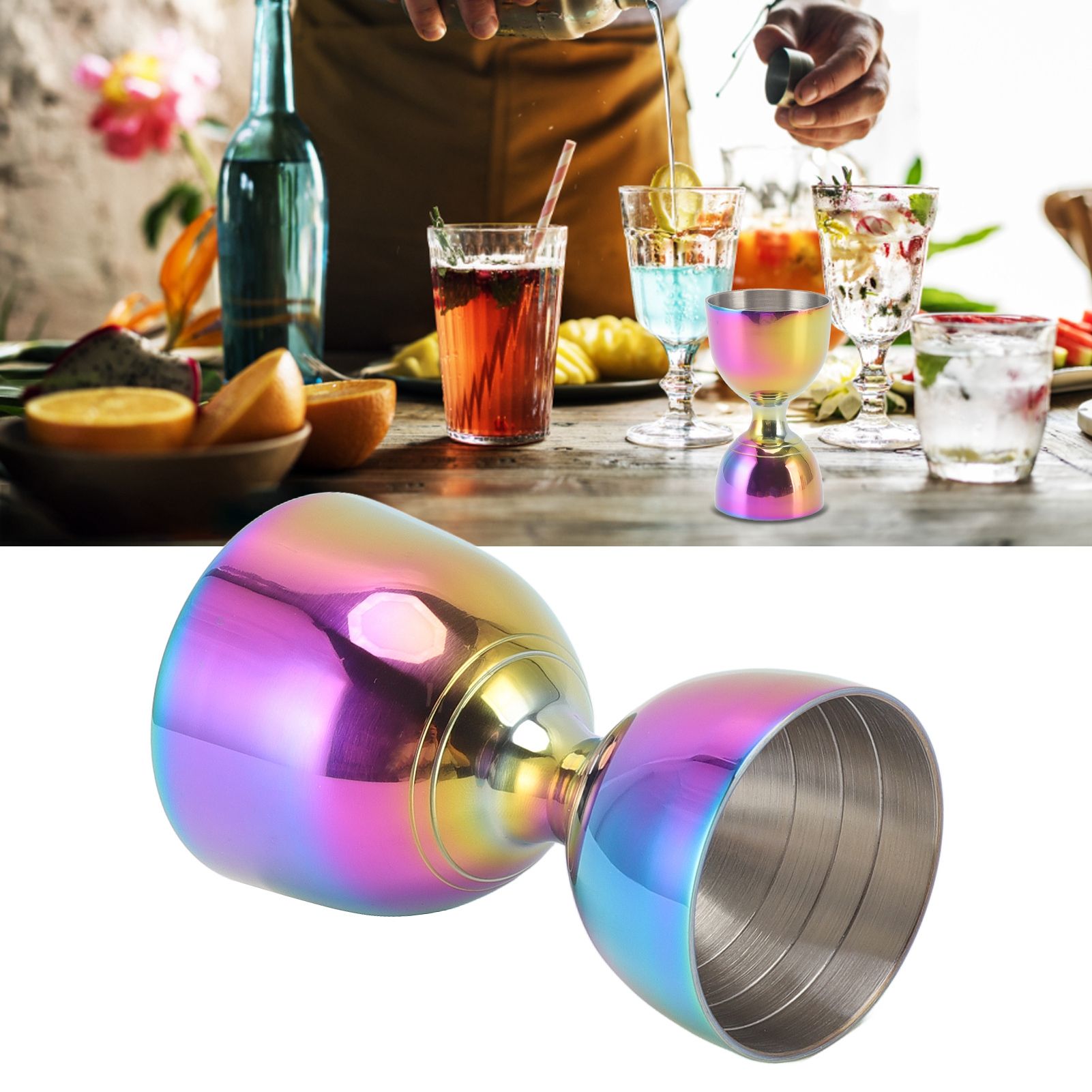 Cocktail Jigger 30/60ml Stainless Steel Durable High Accuracy Wide Opening view 11