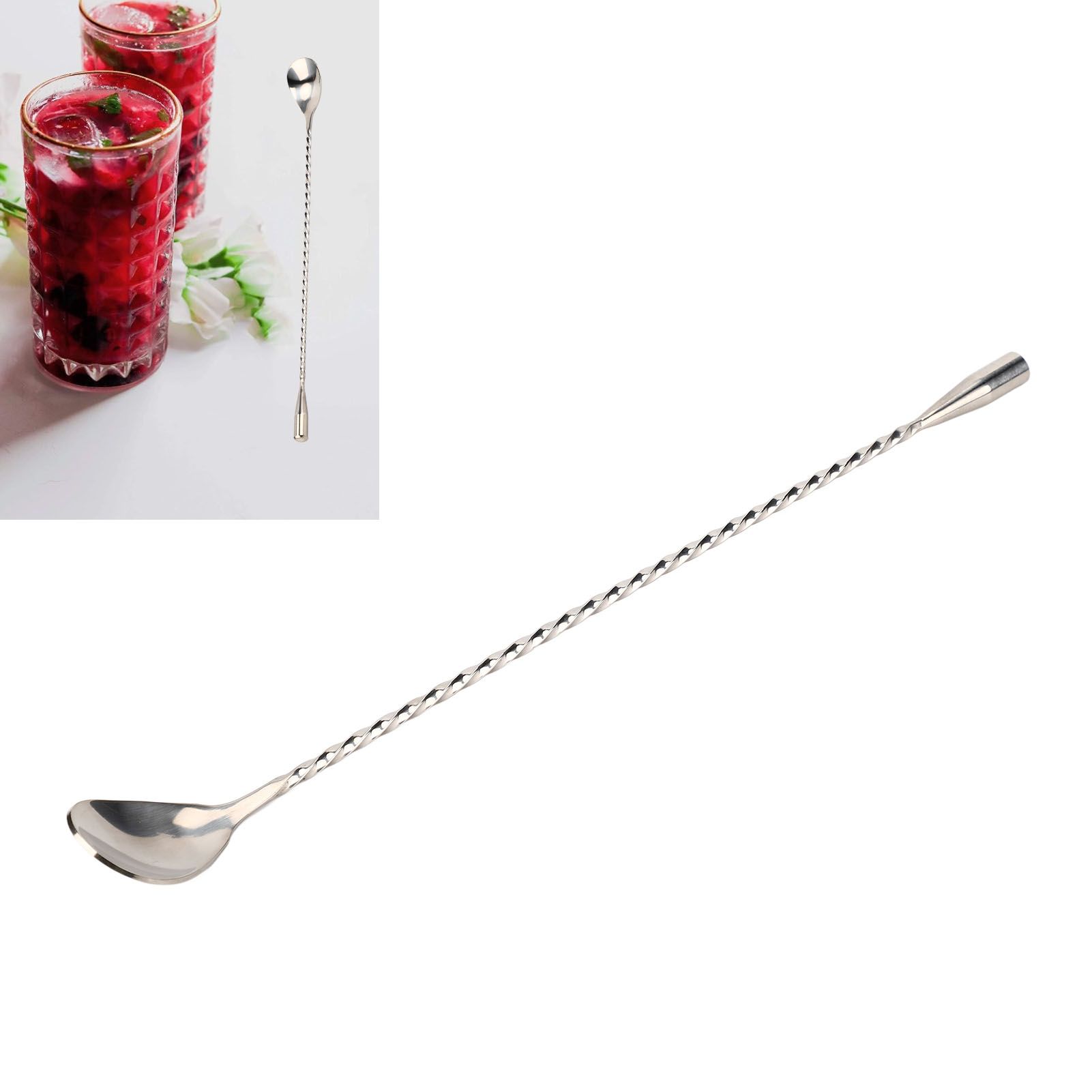 Cocktail Drink Swizzle Stick Fine Thread Stainless Steel Drink Stirrers with view 11