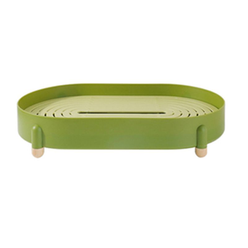 Tea Tray Simple Double Layer Pure Color Uniform Draining Holes Detachable