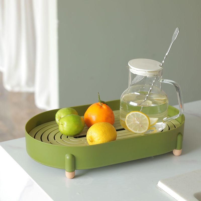 Tea Tray Simple Double Layer Pure Color Uniform Draining Holes Detachable view 2