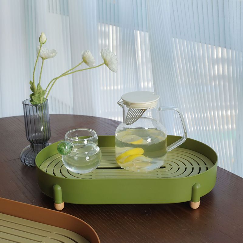 Tea Tray Simple Double Layer Pure Color Uniform Draining Holes Detachable view 3