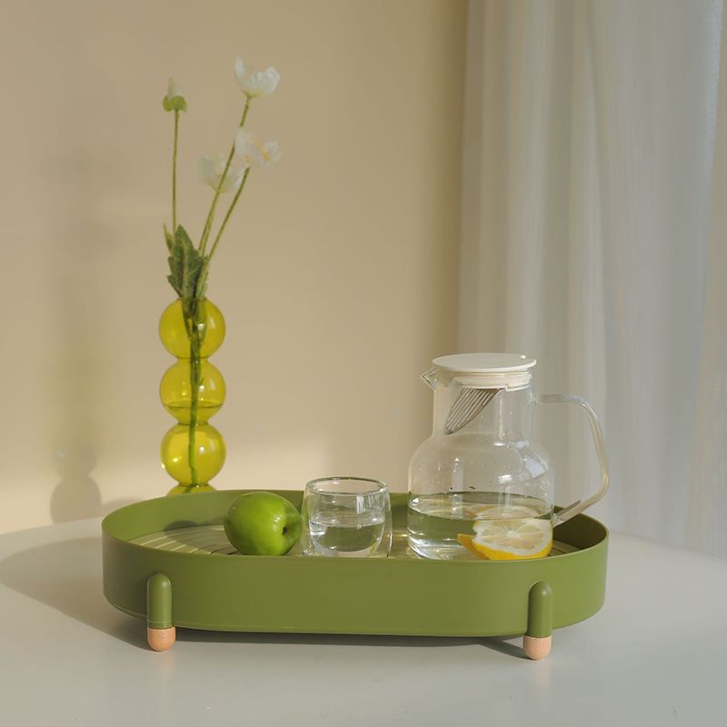 Tea Tray Simple Double Layer Pure Color Uniform Draining Holes Detachable view 4