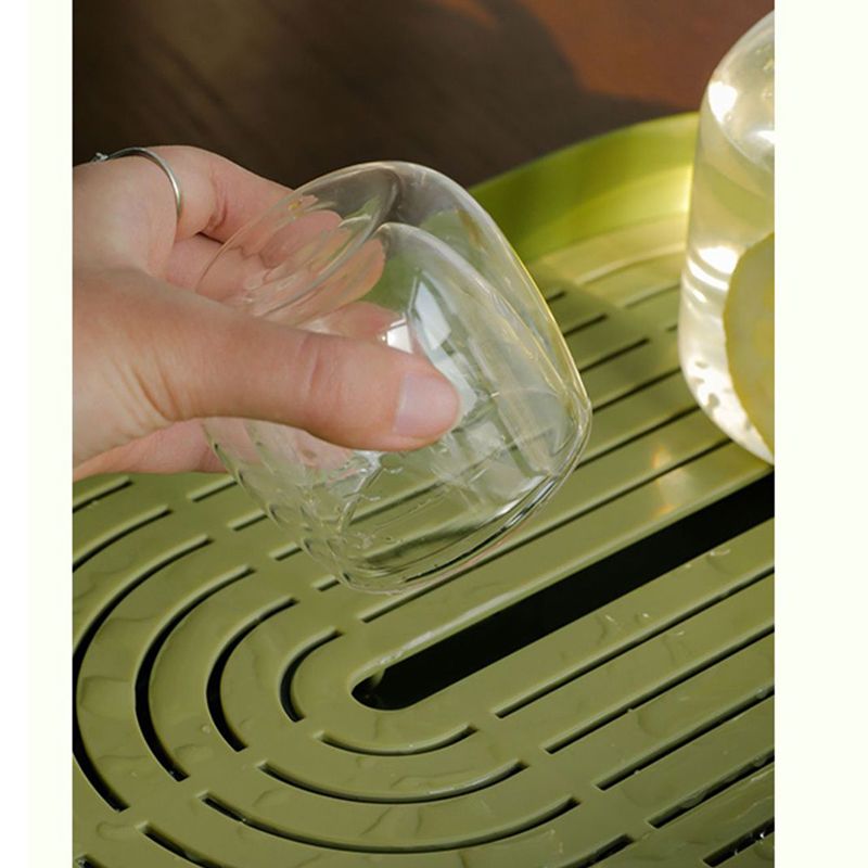 Tea Tray Simple Double Layer Pure Color Uniform Draining Holes Detachable view 13