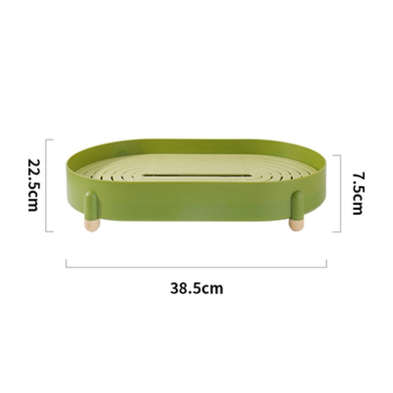 Tea Tray Simple Double Layer Pure Color Uniform Draining Holes Detachable view 14