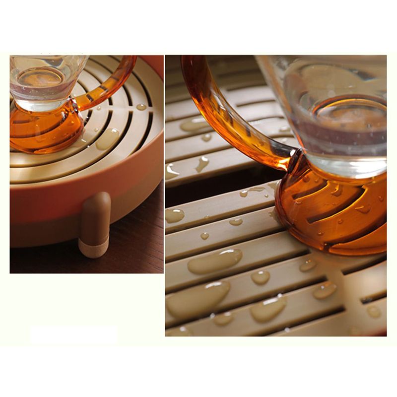Tea Tray Simple Double Layer Pure Color Uniform Draining Holes Detachable view 3