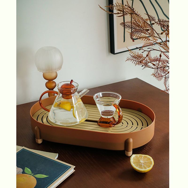 Tea Tray Simple Double Layer Pure Color Uniform Draining Holes Detachable view 4