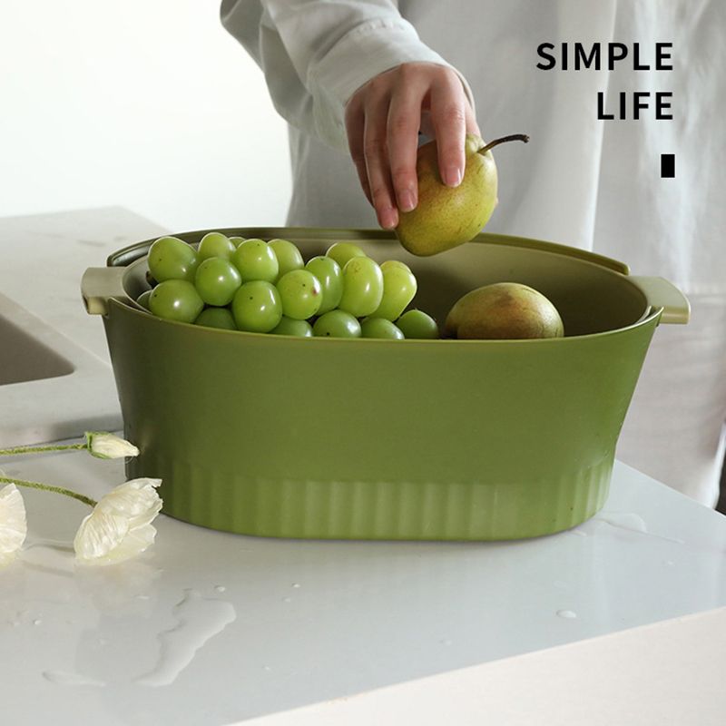 Drain Colander Double Layer Detachable Increased Deepened Capacity Plastic view 3