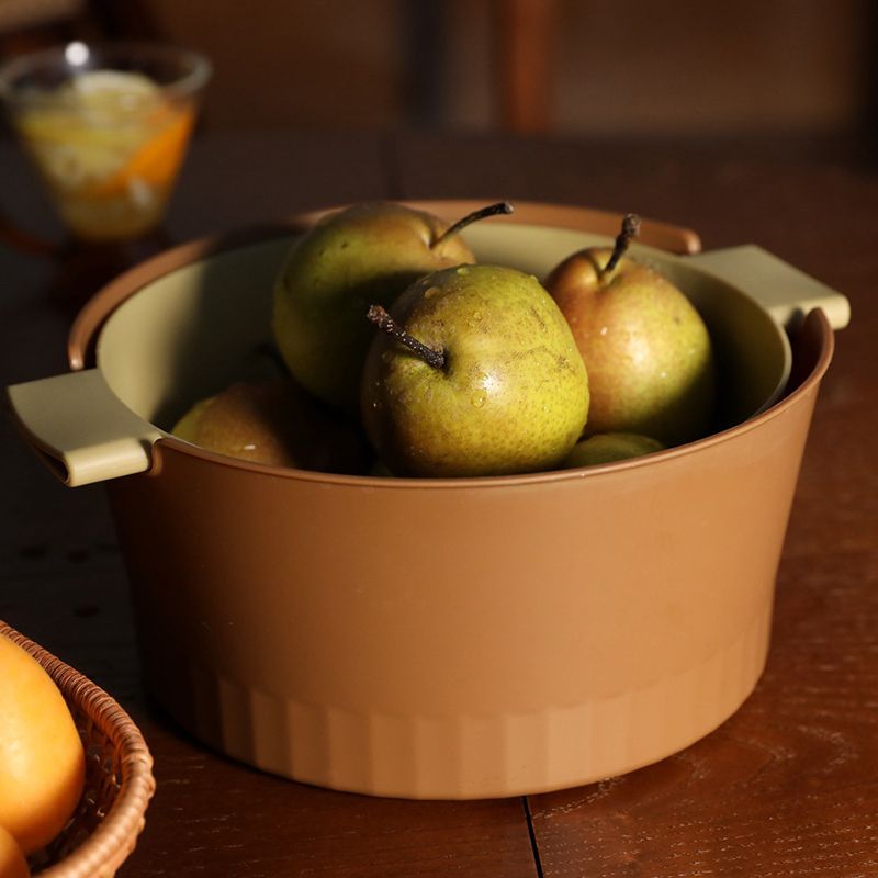Drain Colander Double Layer Detachable Increased Deepened Capacity Plastic view 2