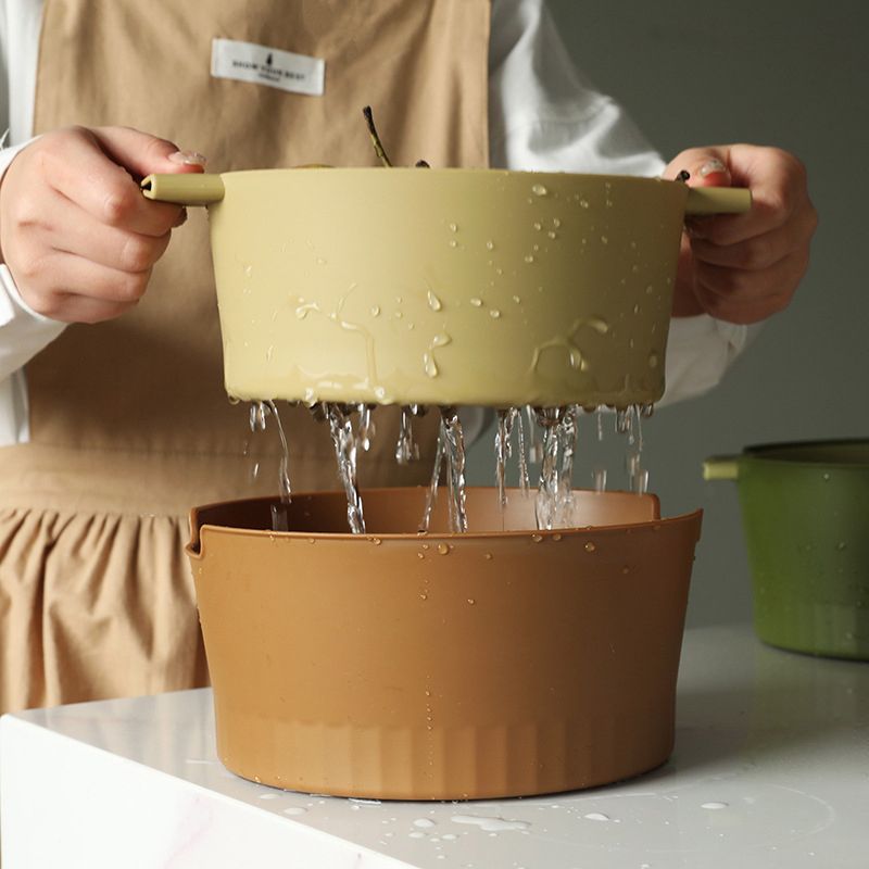 Drain Colander Double Layer Detachable Increased Deepened Capacity Plastic view 3