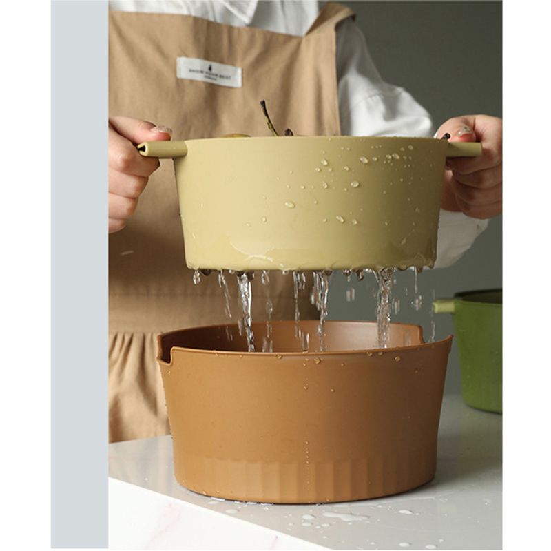 Drain Colander Double Layer Detachable Increased Deepened Capacity Plastic view 5
