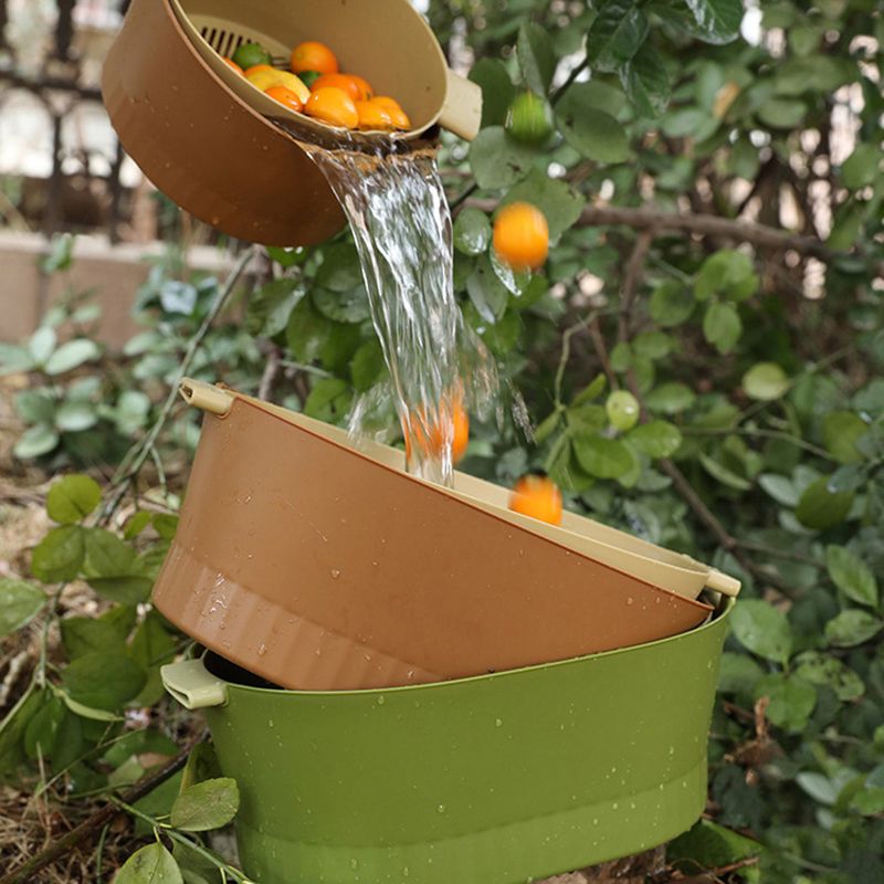 Drain Colander Double Layer Detachable Increased Deepened Capacity Plastic view 4