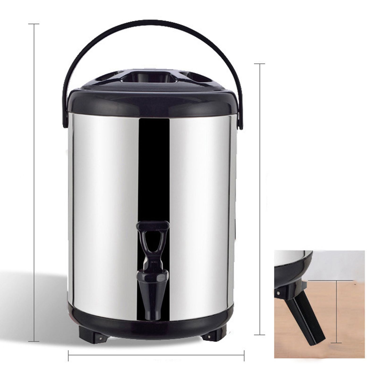 Insulated Hot and Cold Beverage Dispenser Bucket Stainless Steel Beverage view 4
