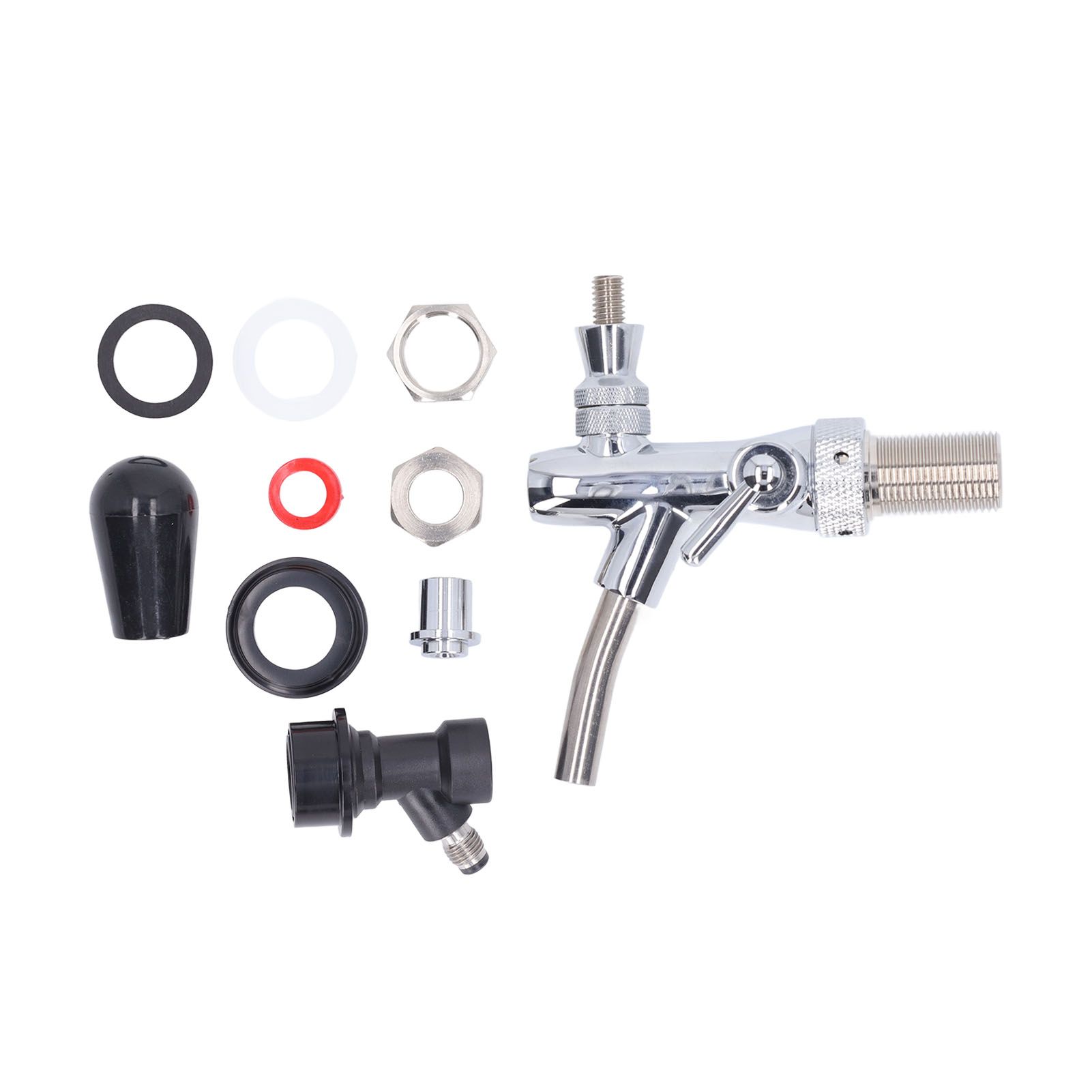 G5/8 Beer Tap 304 Stainless Steel Adjustable Beer Faucet Liquid Dispenser for