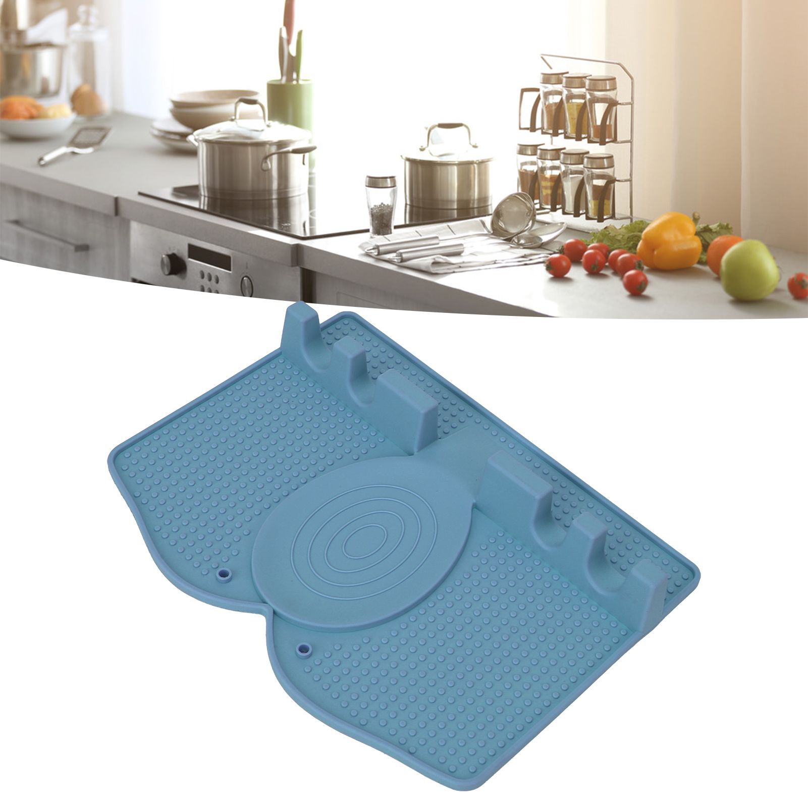 Silicone Utensil Rest Heat Resistant Non Slip Silicone Utensil Holder with view 12