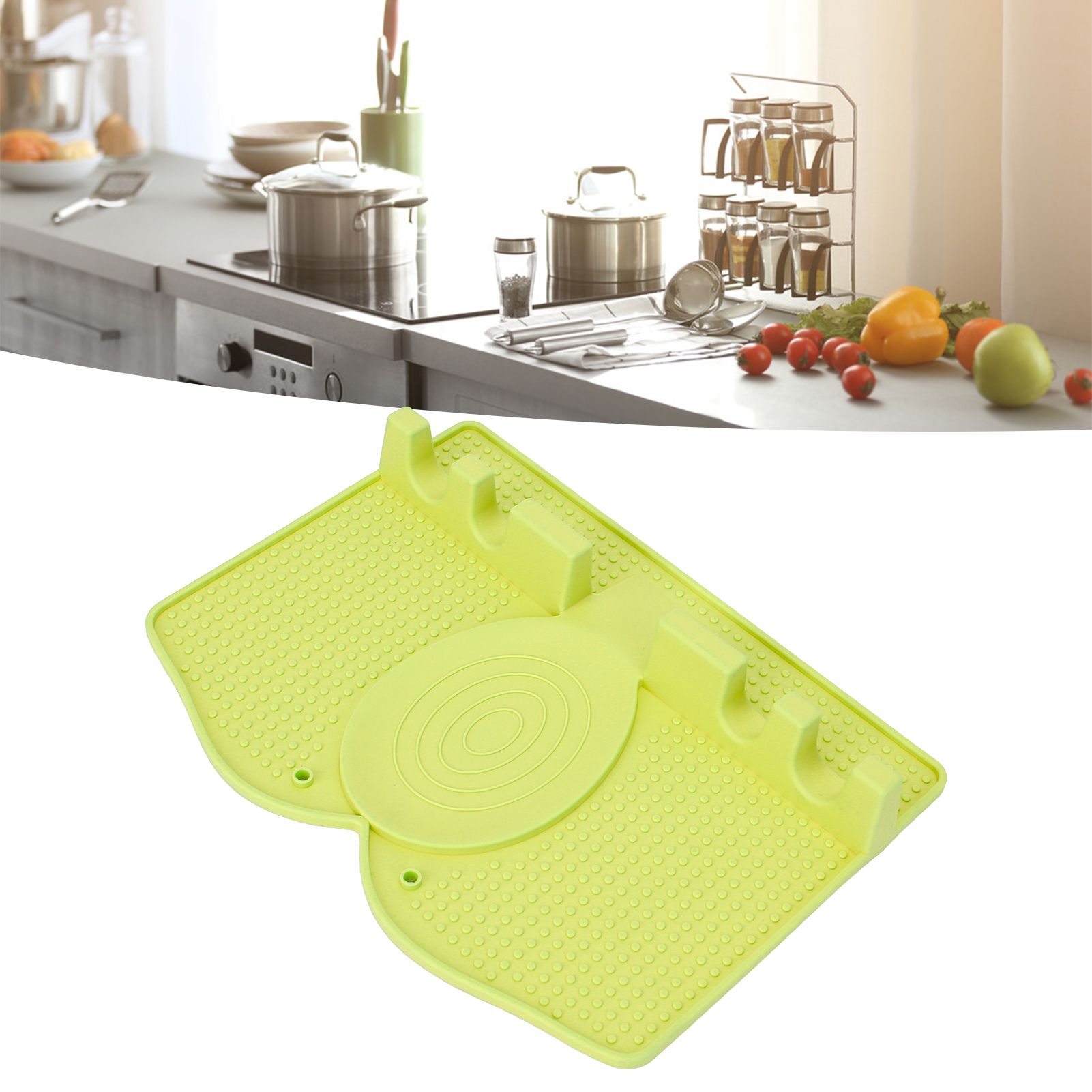 Silicone Utensil Rest Heat Resistant Non Slip Silicone Utensil Holder with view 12
