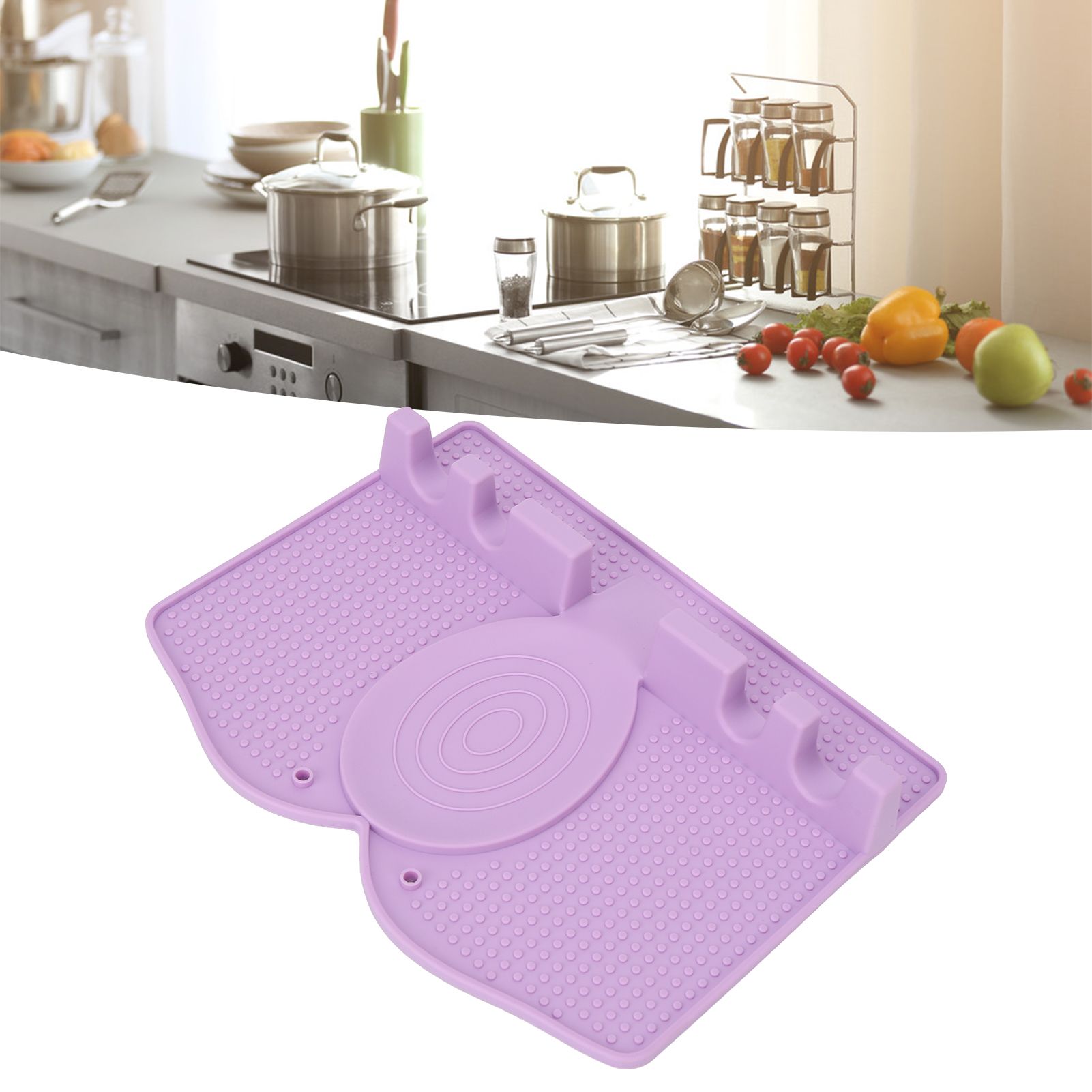 Silicone Utensil Rest Heat Resistant Non Slip Silicone Utensil Holder with view 12
