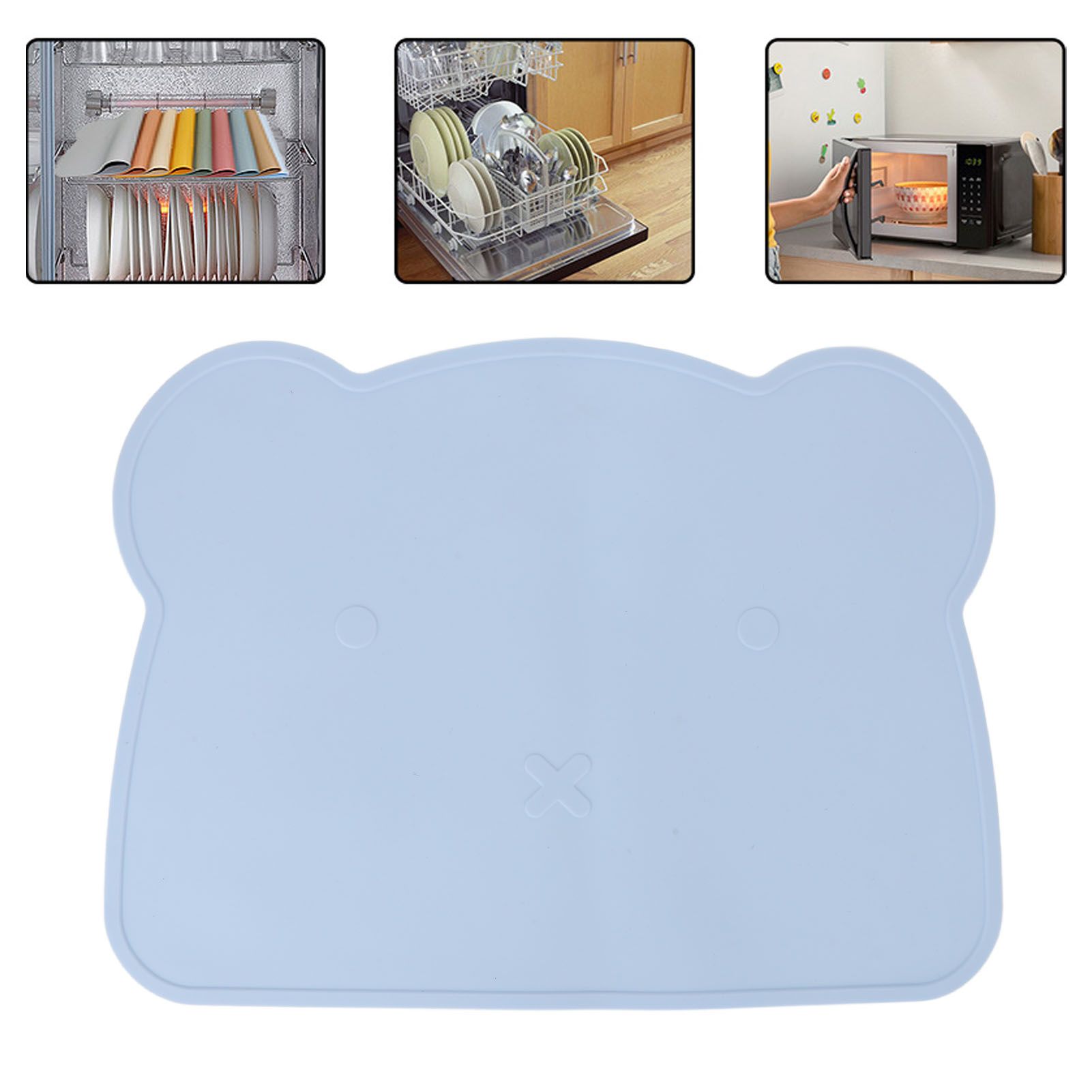 Silicone Placemat Thicken Heat Insulation Anti Slip Soft Elastic Silicone Bear view 11