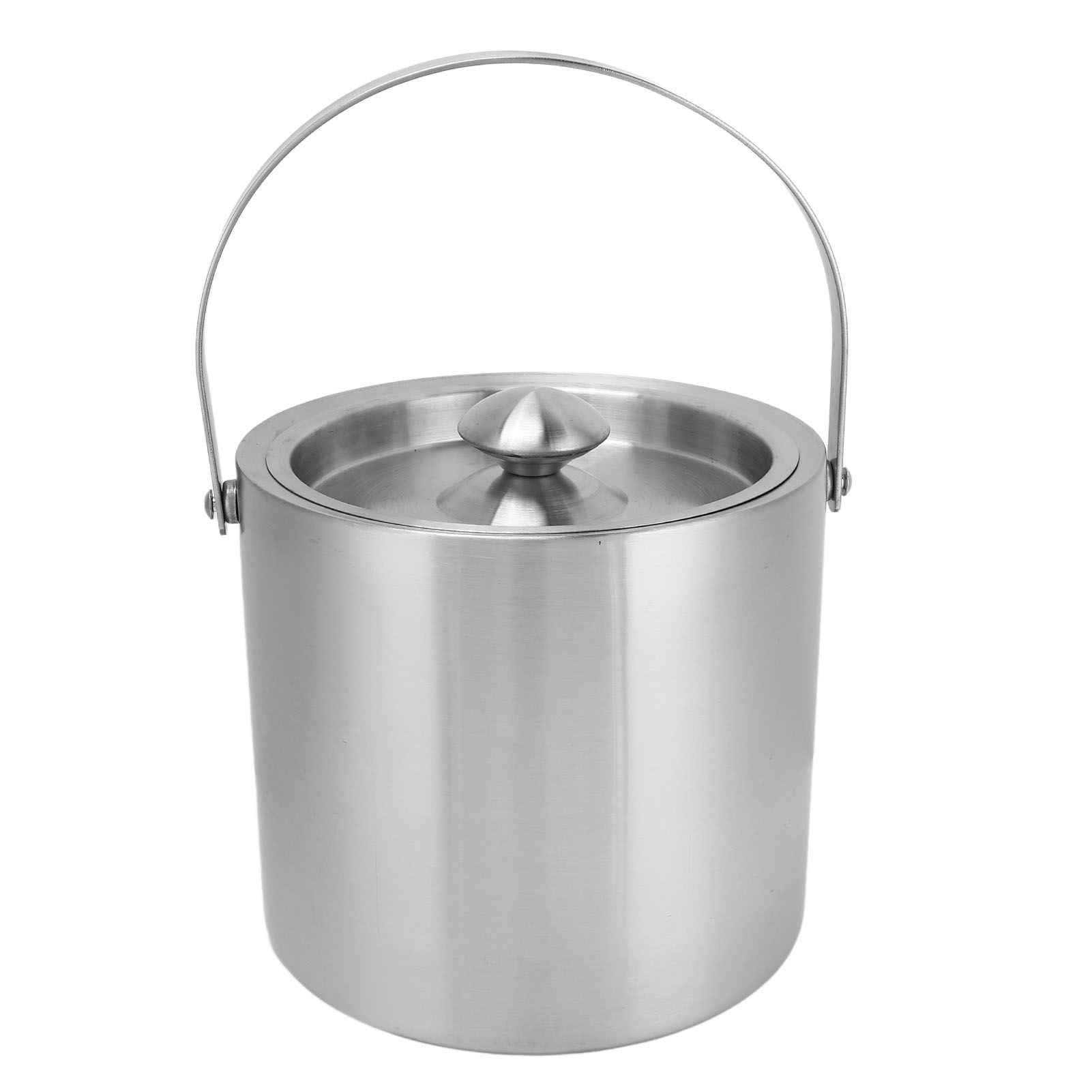 Ice Bucket Stainless Steel 3L Double Wall Insulated Ice Bucket with Lid for