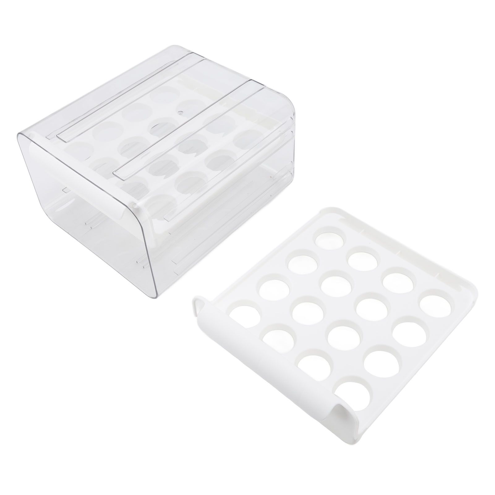 Egg Drawer Double Layer Transparent 32 Lattice Large Capacity Egg Storage Box view 2