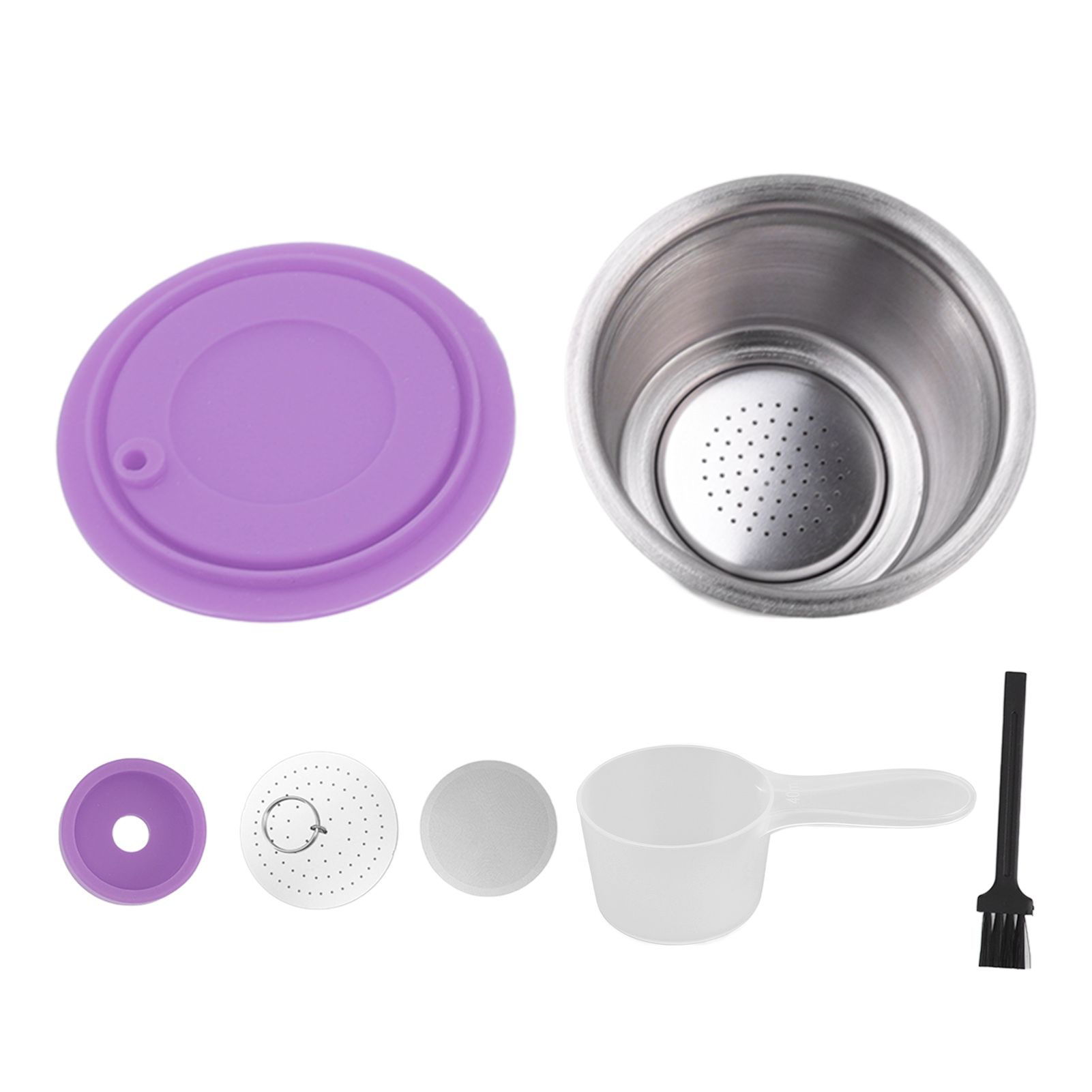 Stainless Steel Refill Coffee Capsules Reusable Coffee Filter Cup Set with view 2