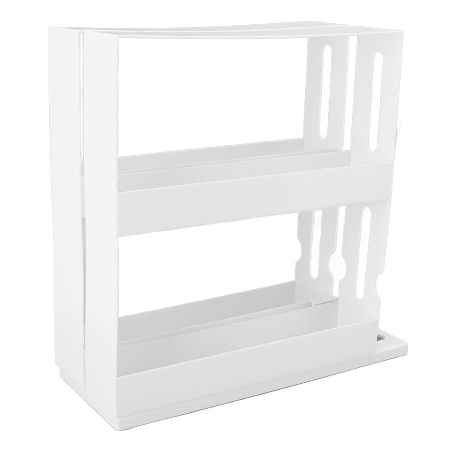 Sliding Spice Rack Slidable Design 2 Tiers Large Capacity Nonslip Bottom view 3