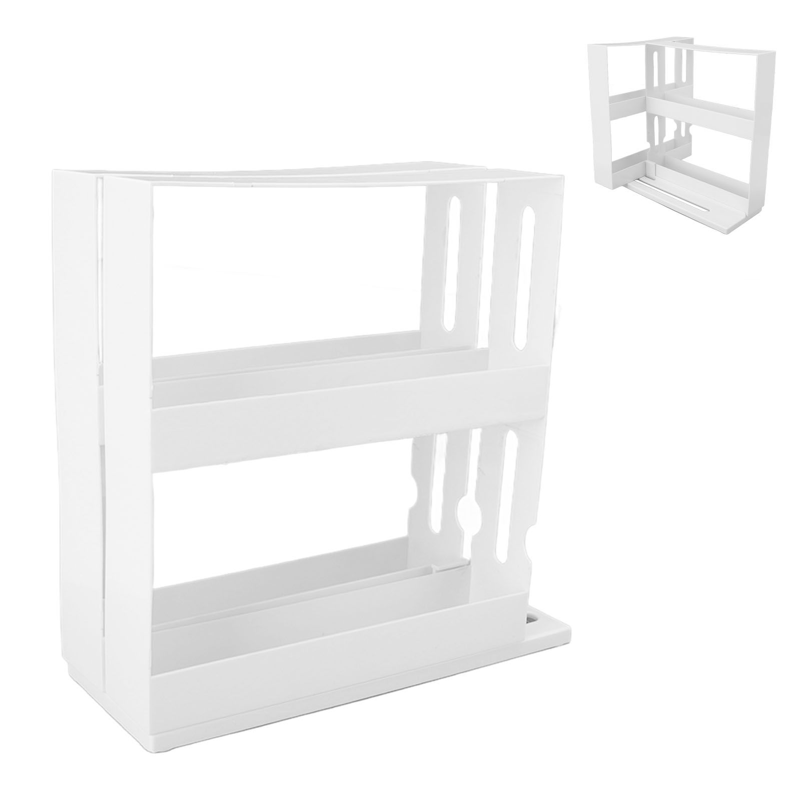 Sliding Spice Rack Slidable Design 2 Tiers Large Capacity Nonslip Bottom view 9