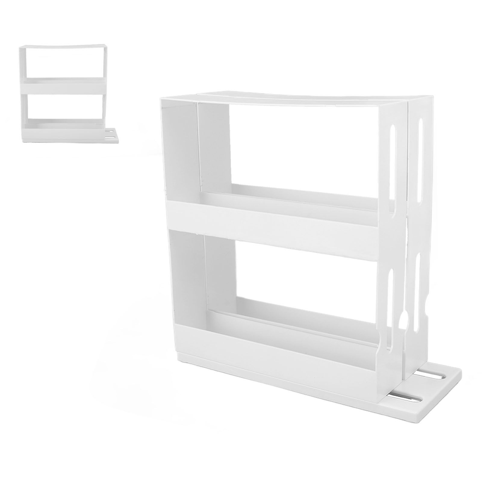 Sliding Spice Rack Slidable Design 2 Tiers Large Capacity Nonslip Bottom view 10