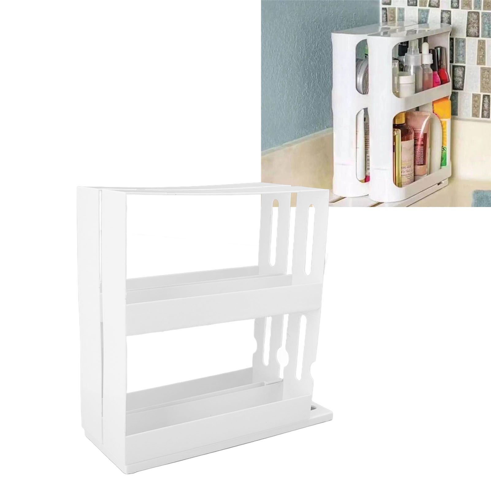 Sliding Spice Rack Slidable Design 2 Tiers Large Capacity Nonslip Bottom view 12