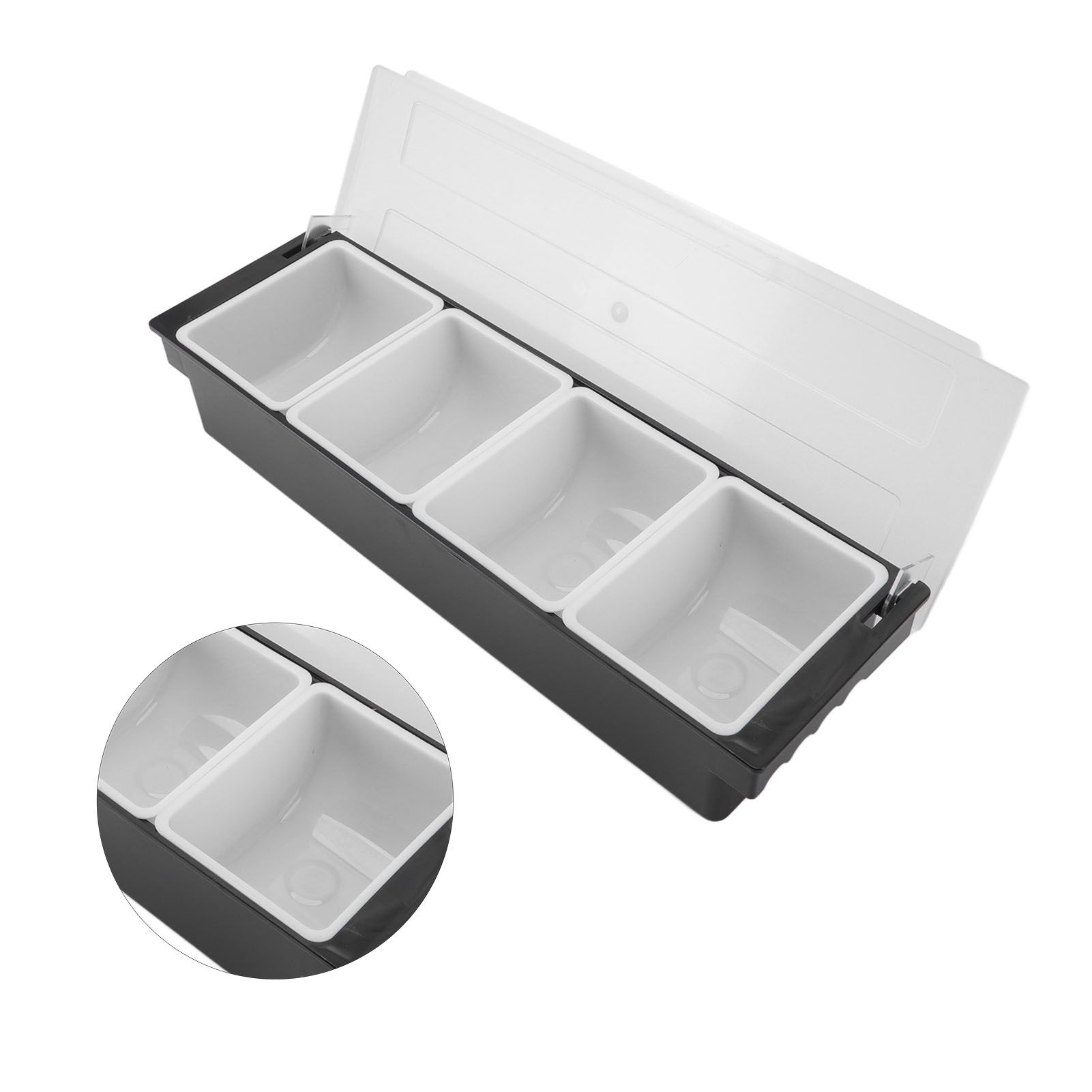 Condiment Caddy Durable Plastic Transparent Lid Detachable Design view 8