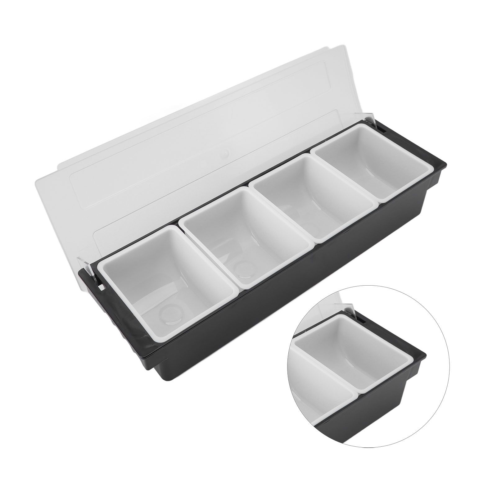Condiment Caddy Durable Plastic Transparent Lid Detachable Design view 10