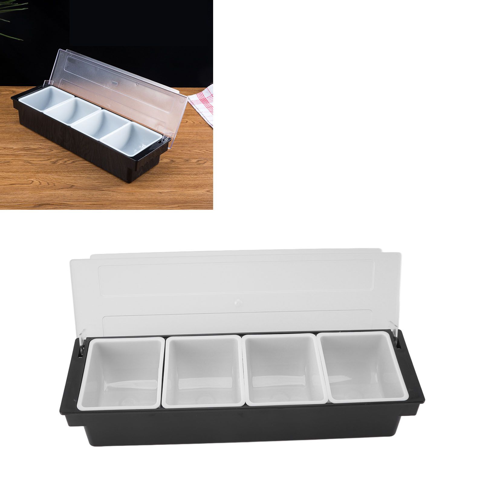 Condiment Caddy Durable Plastic Transparent Lid Detachable Design view 11