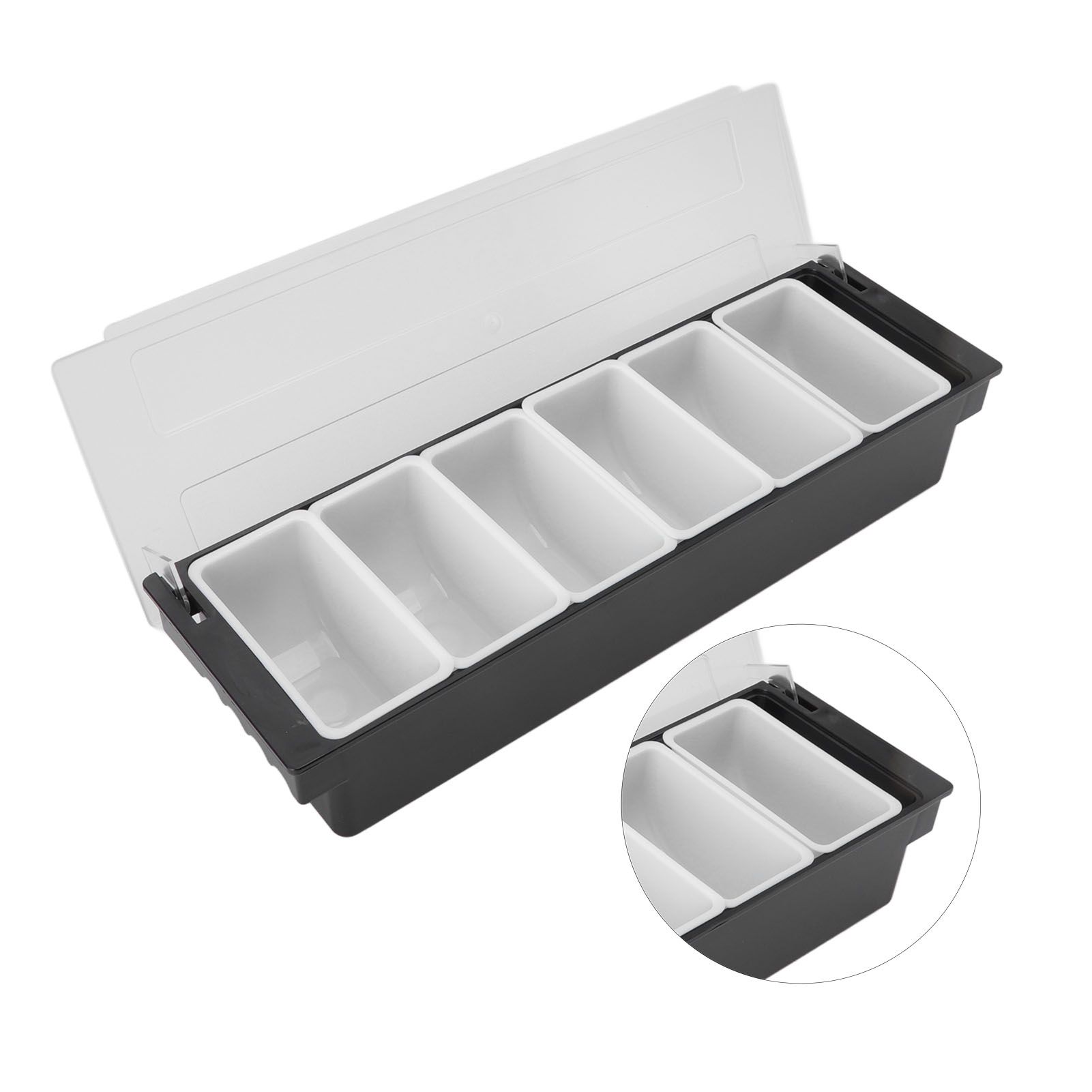 Condiment Caddy Durable Plastic Transparent Lid Detachable Design view 9