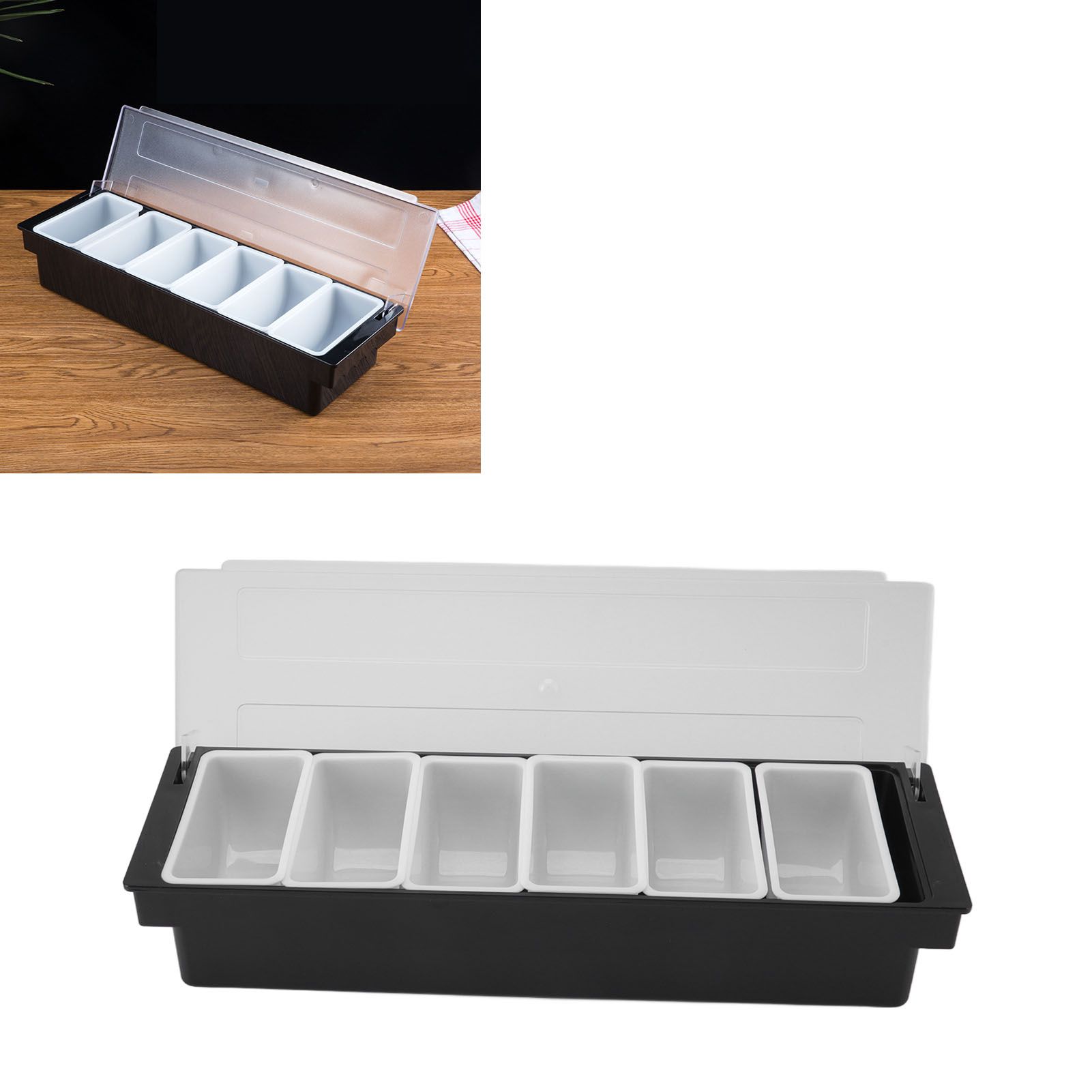 Condiment Caddy Durable Plastic Transparent Lid Detachable Design view 11