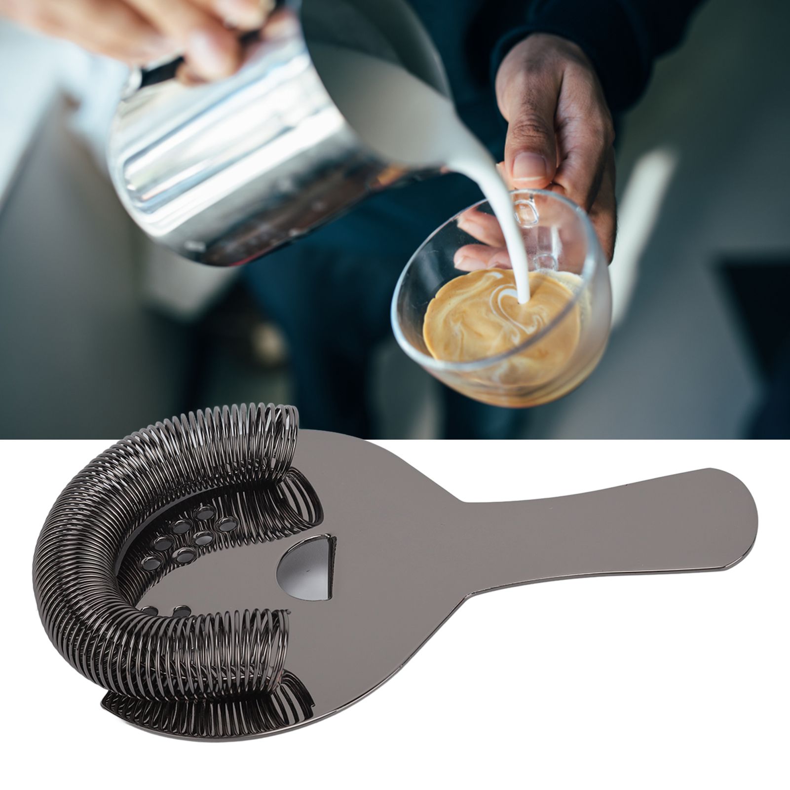 Cocktail Strainer Fine Filter Rust Proof Stainless Steel Portable Professional view 12