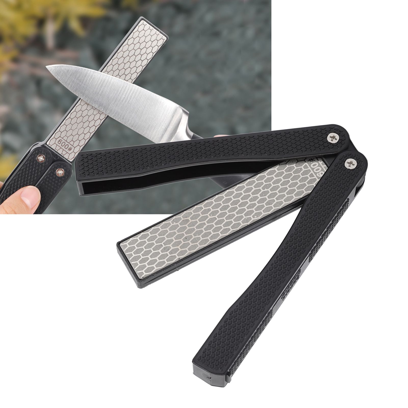 Pocket Knife Sharpener Multipurpose Double Sided Folded Knife Sharpening Stone view 11