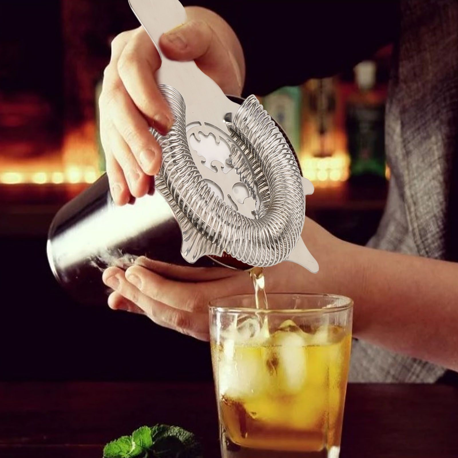 Cocktail Strainer Stainless Steel Bar Cocktail Strainer Filter Multifunctional view 11