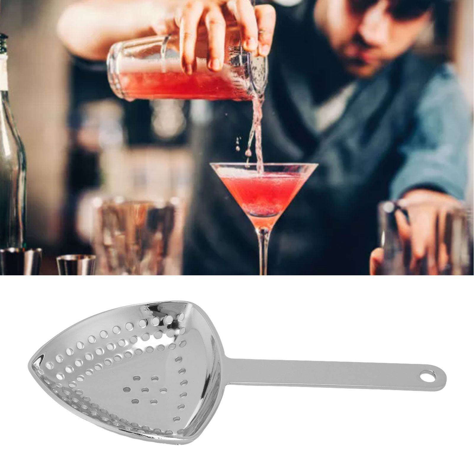 Triangular Cocktail Strainer No Breakage Anti Rust Fine Filtration Decorative view 11