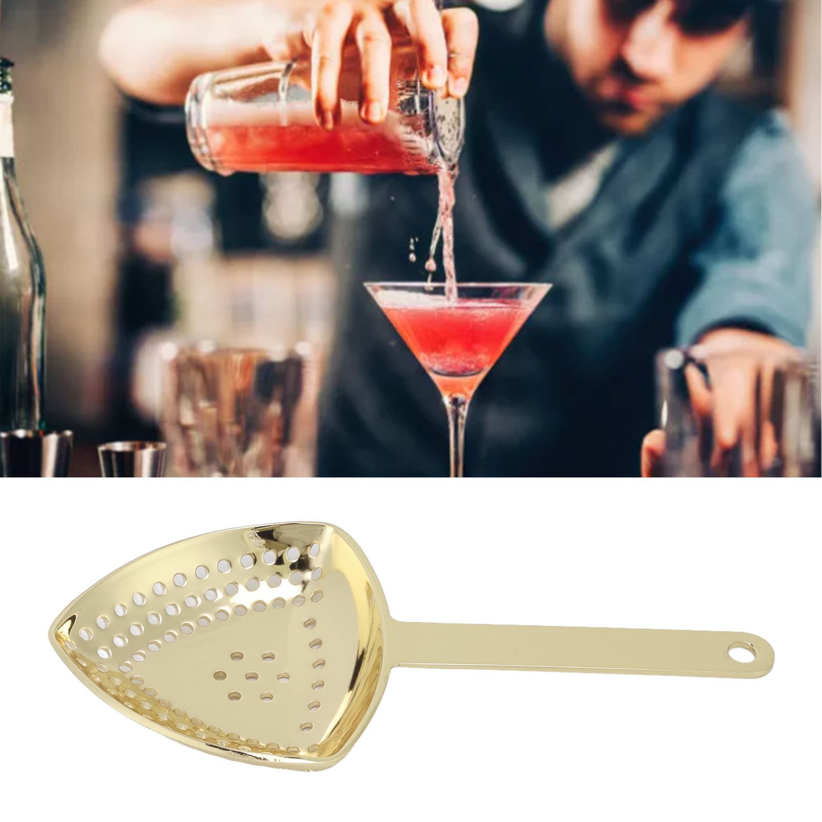 Triangular Cocktail Strainer No Breakage Anti Rust Fine Filtration Decorative view 11
