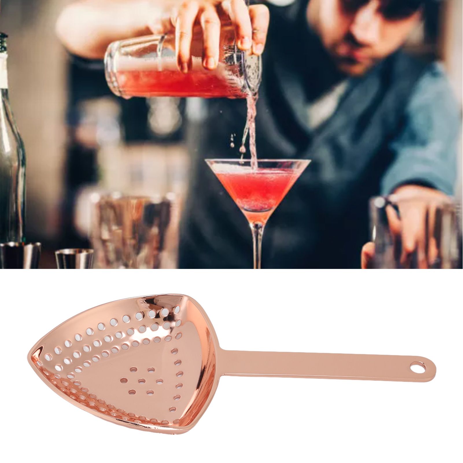 Triangular Cocktail Strainer No Breakage Anti Rust Fine Filtration Decorative view 11