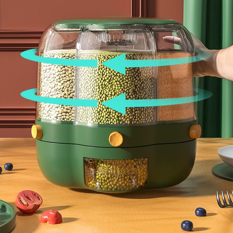 Grains Separate Storage Box Rotating Rice Bucket Food Grade Household Bean view 2