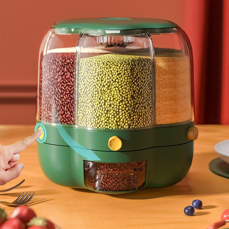 Grains Separate Storage Box Rotating Rice Bucket Food Grade Household Bean view 4