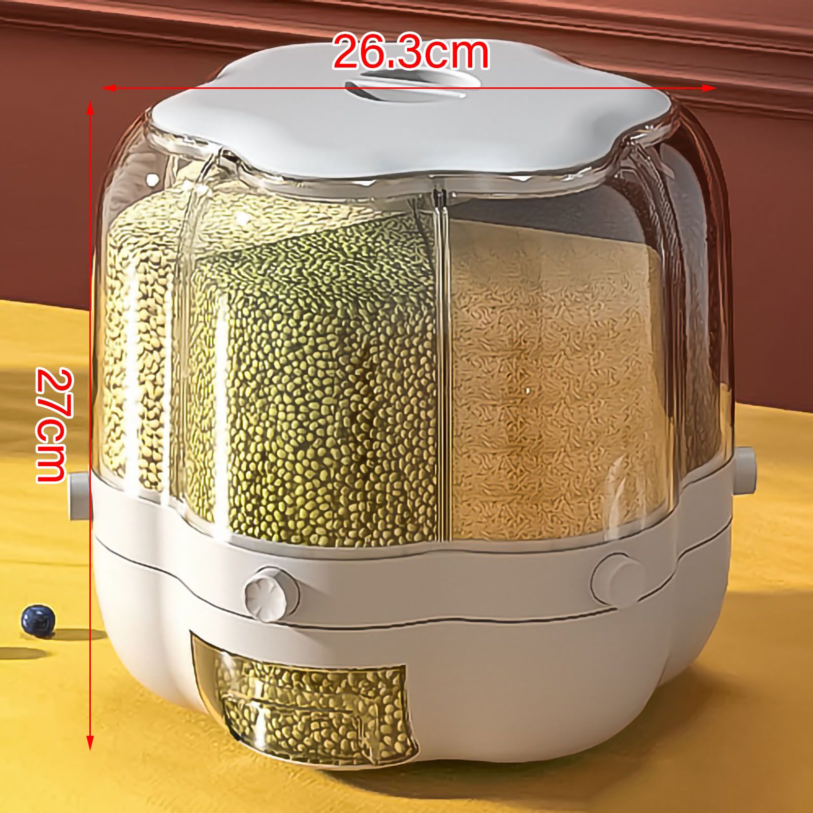 Grains Separate Storage Box Rotating Rice Bucket Food Grade Household Bean view 6
