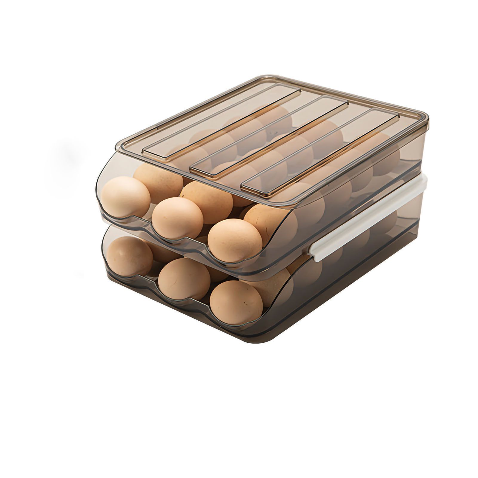 Refrigerator Preservation Storage Box Rolling Multilayer Transparent Egg