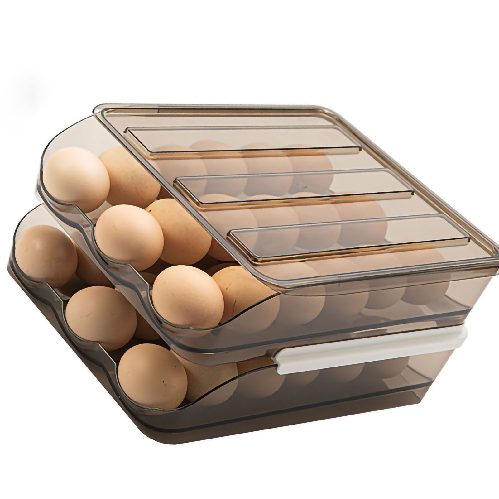 Refrigerator Preservation Storage Box Rolling Multilayer Transparent Egg view 2