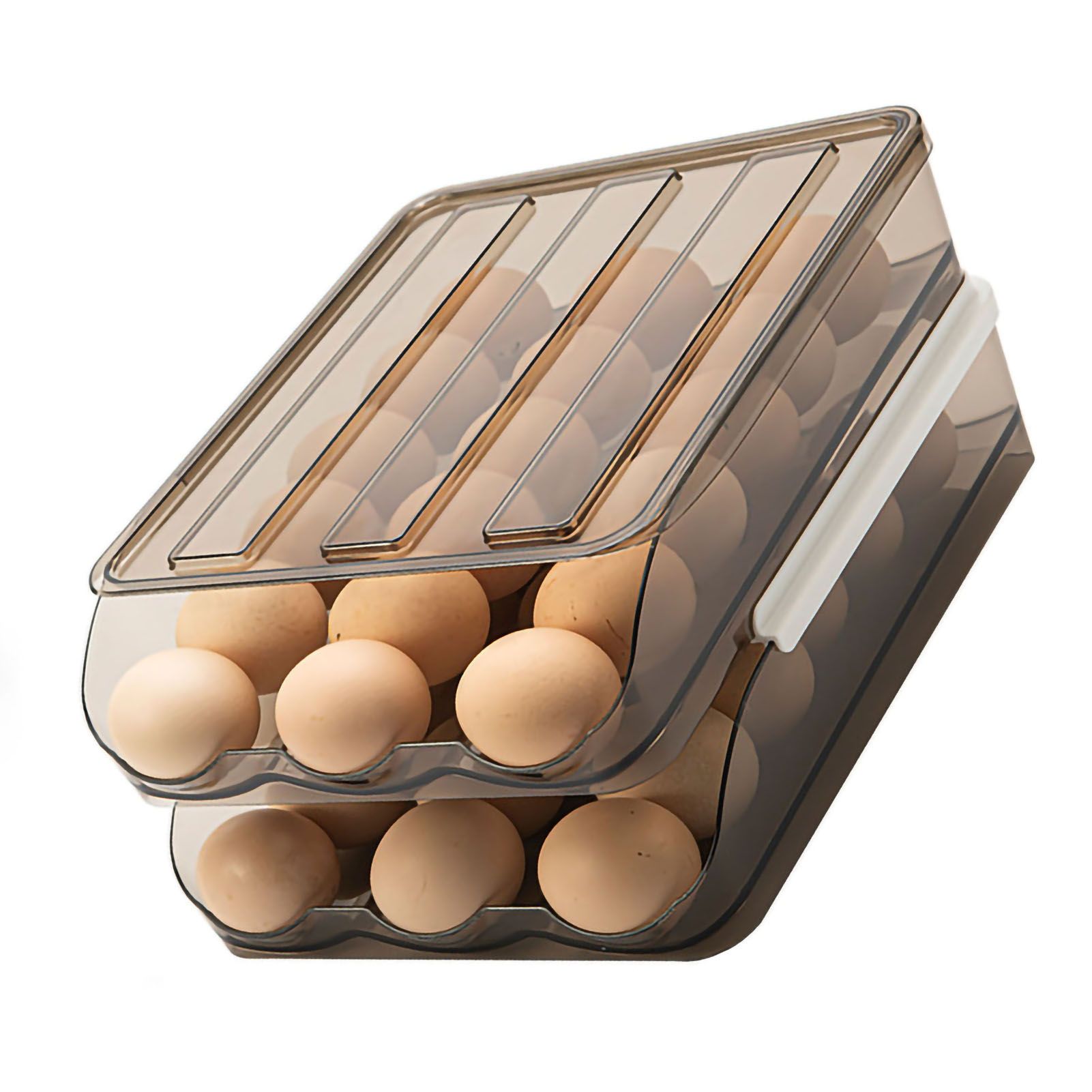 Refrigerator Preservation Storage Box Rolling Multilayer Transparent Egg view 3