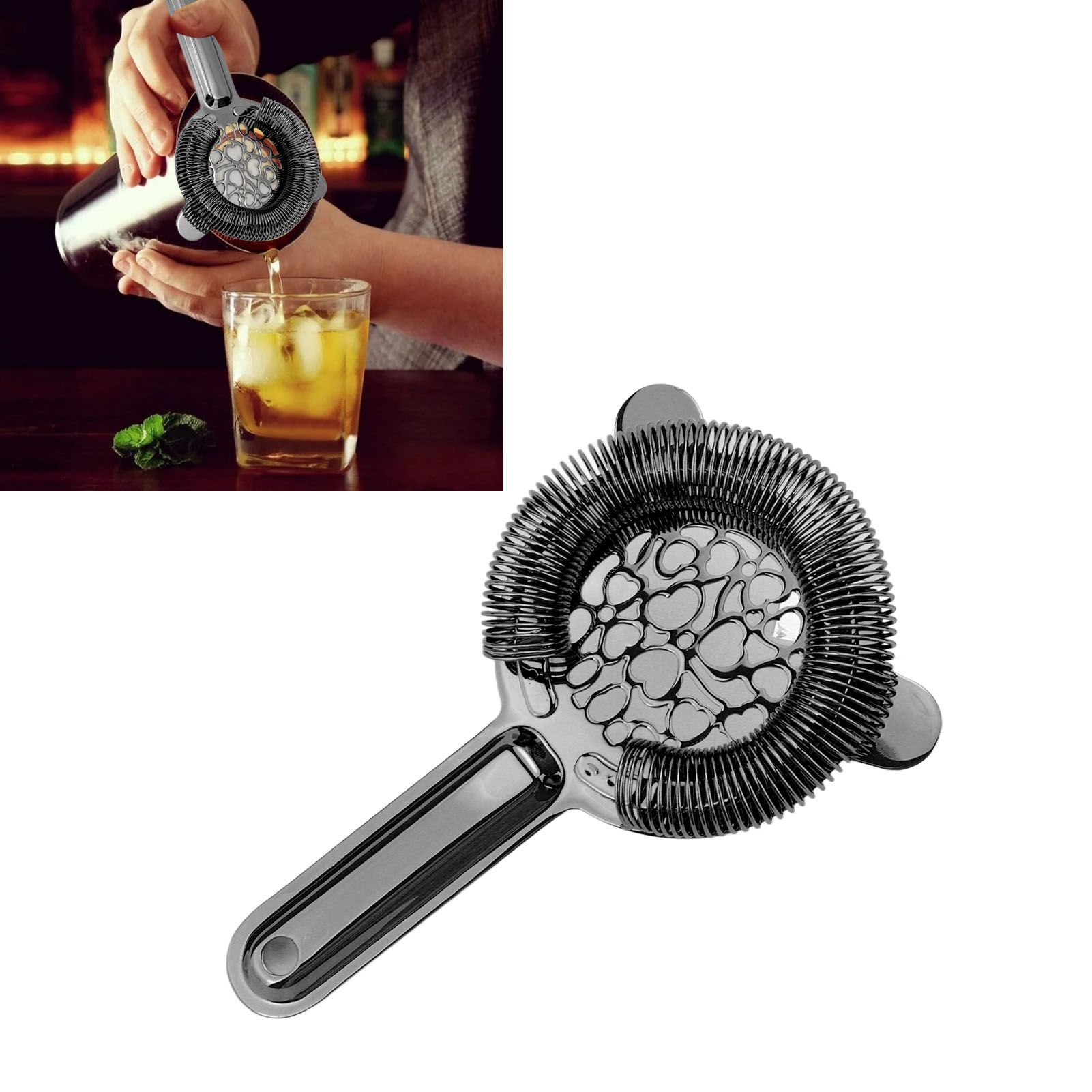Cocktail Strainer Stainless Steel Gorgeous Glossy Bartending Ice Strainer for view 11