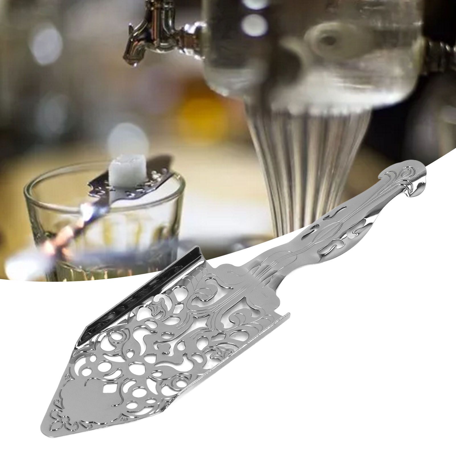 Absinthe Filter Spoon Stainless Steel Hollow Wormwood Cocktail Spoon Sugar view 11
