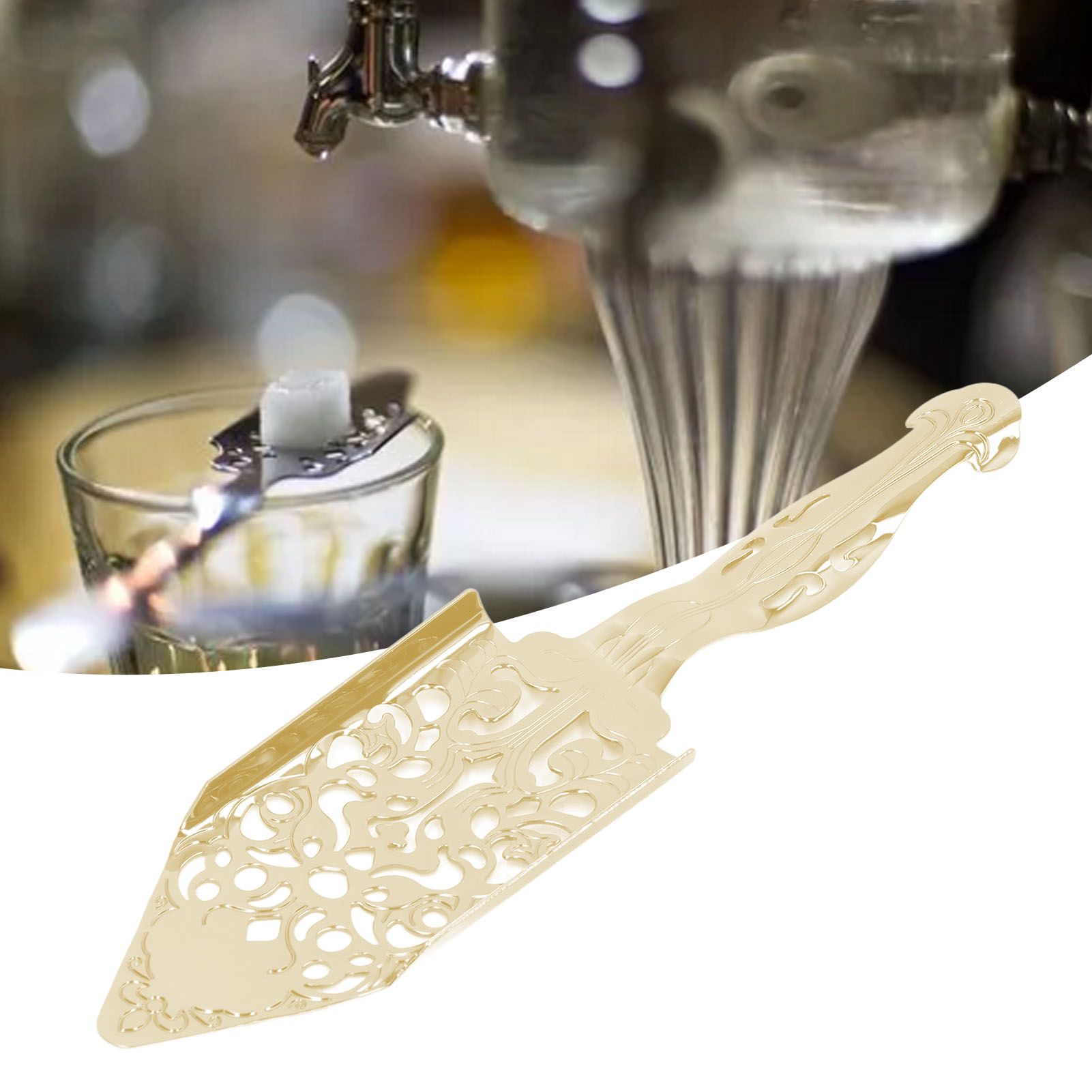 Absinthe Filter Spoon Stainless Steel Hollow Wormwood Cocktail Spoon Sugar view 11