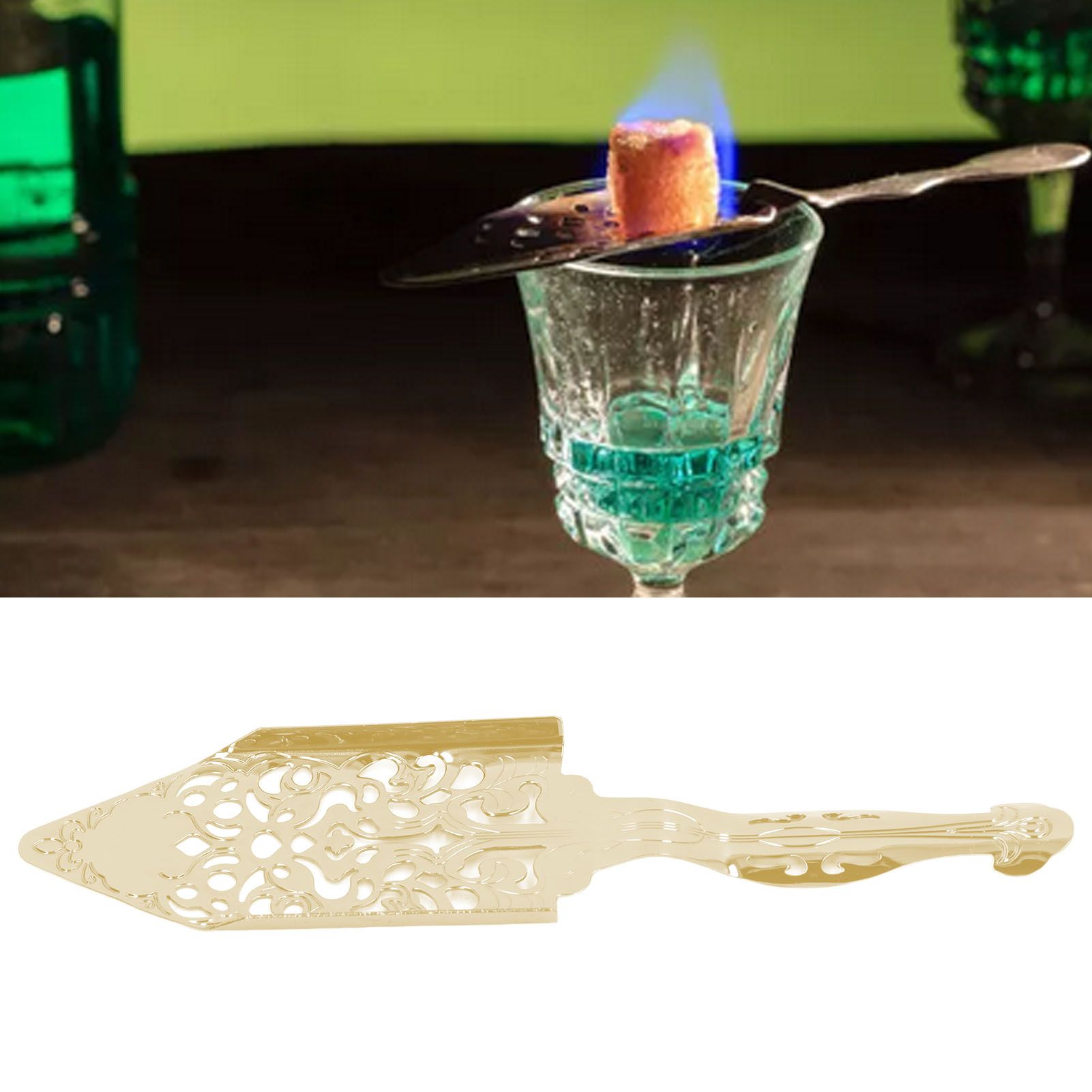 Absinthe Filter Spoon Stainless Steel Hollow Wormwood Cocktail Spoon Sugar view 12