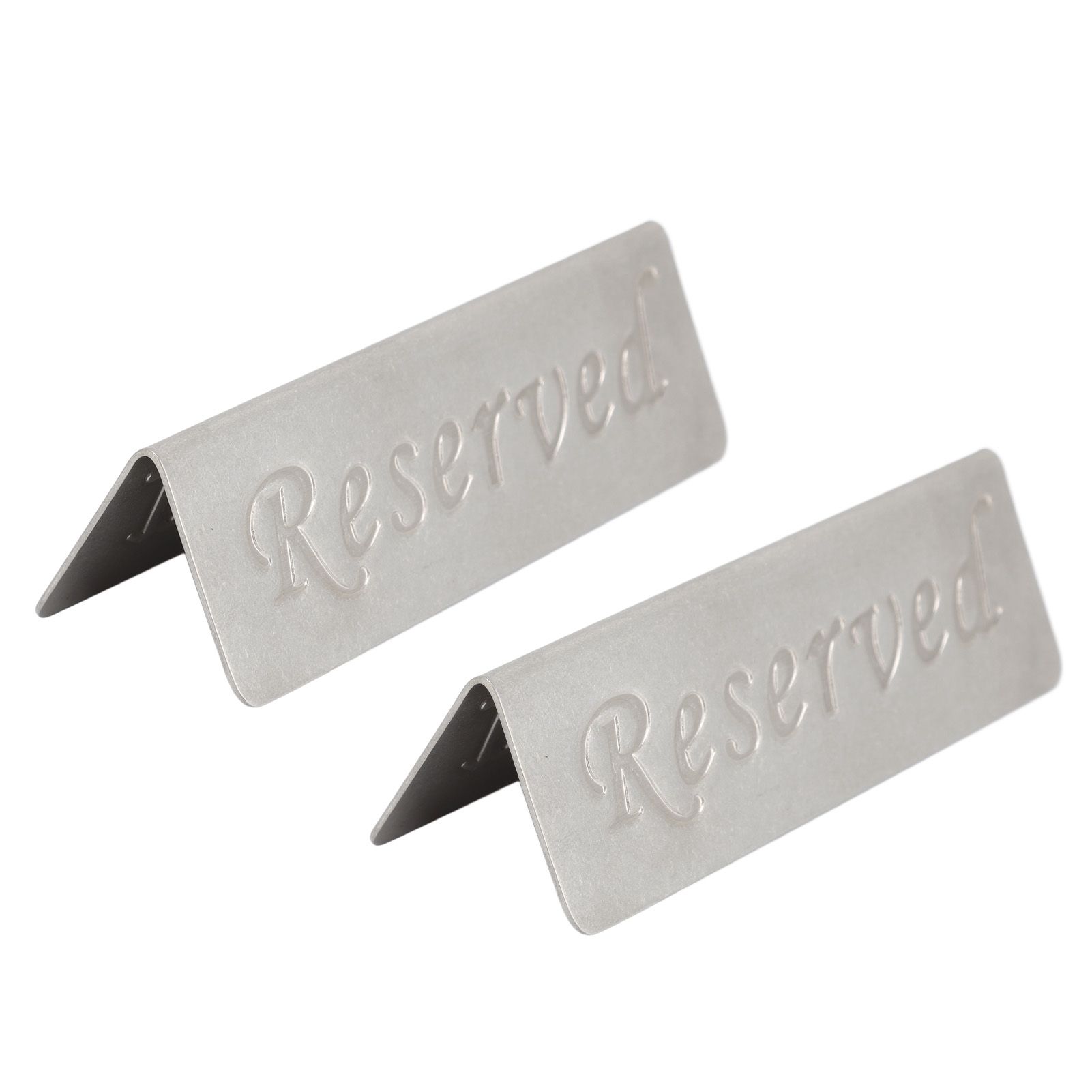 2Pcs Metal Stainless Steel Reserved Sign Double Sided Reserved Table Signs for